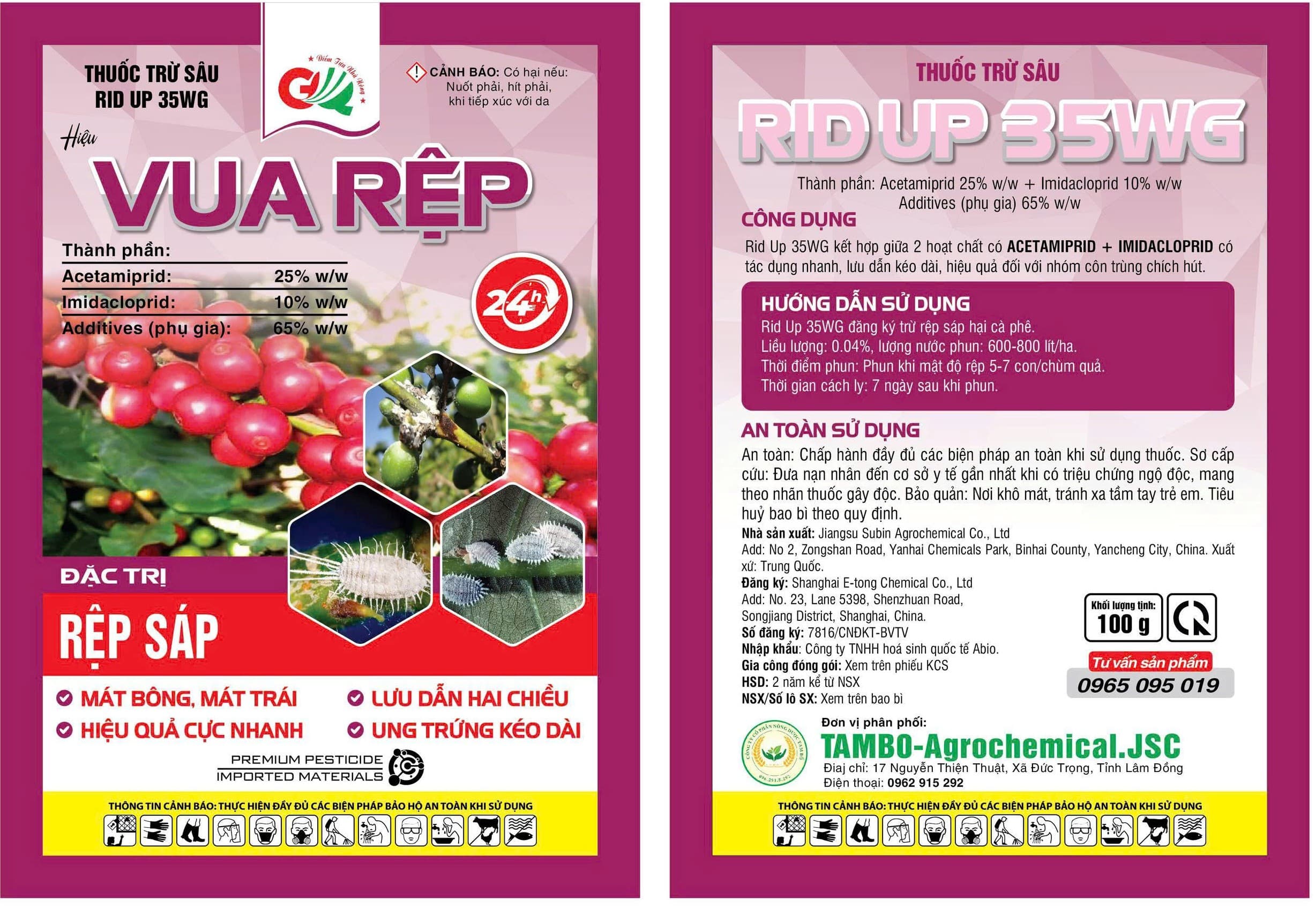 THUỐC TRỪ SÂU RID UP 35WG HIỆU VUA RỆP