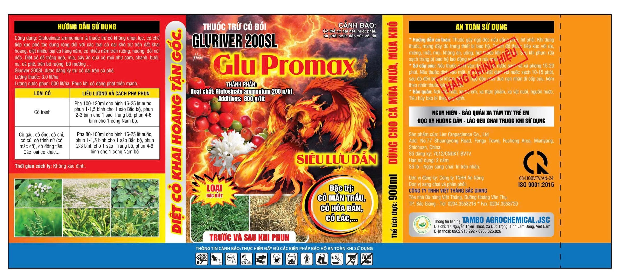 THUỐC TRỪ CỎ GLURIVER 200SL HIỆU GLU PROMAX